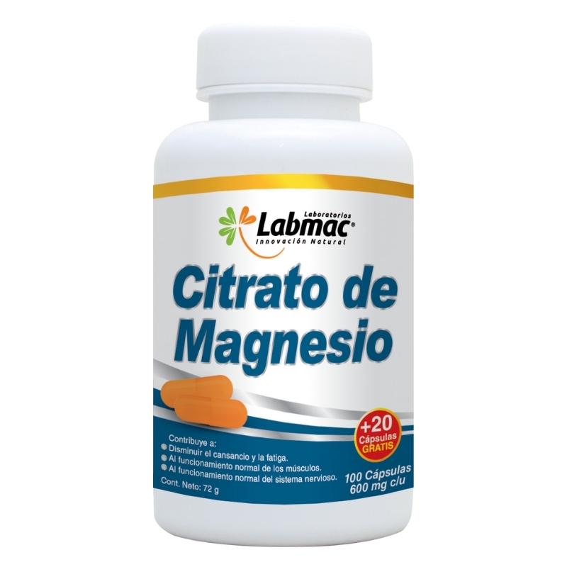 CITRATO DE MAGNESIO CÁPSULAS DE 600 mg ENVASE X 120