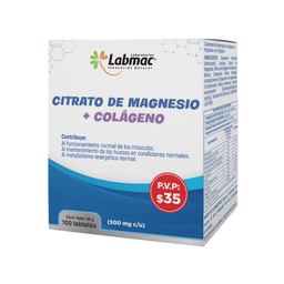 [PDT-0085] CITRATO DE MAGNESIO + COLÁGENO TABLETAS 500 mg  BLISTER X 100
