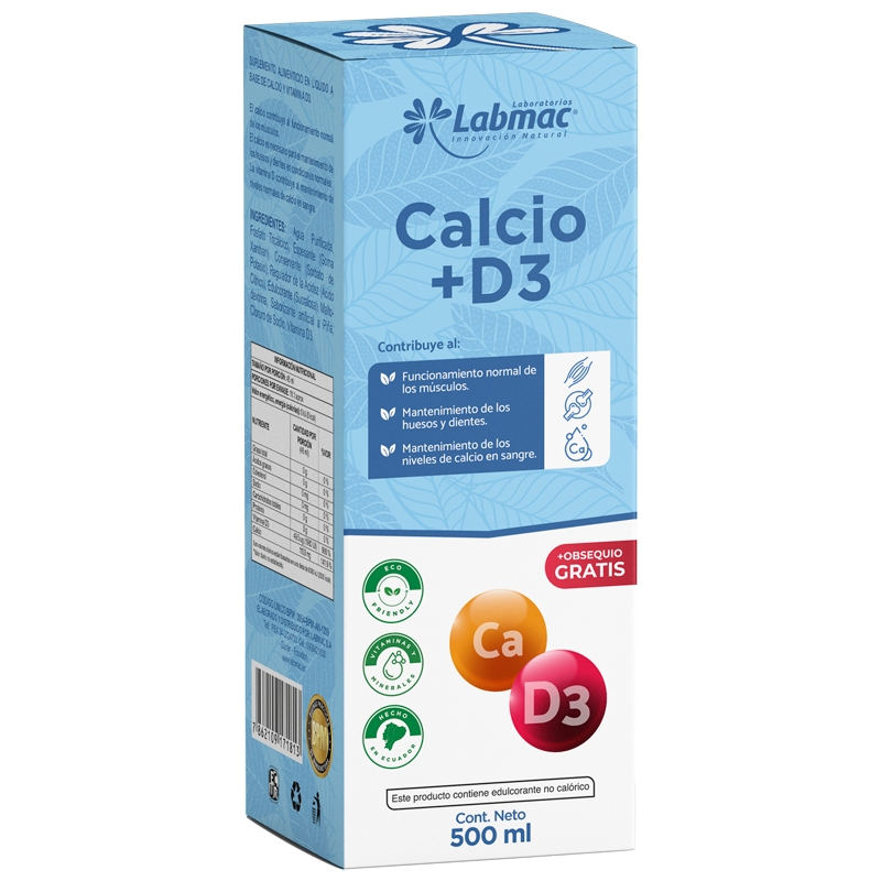 CALCIO +D3 JARABE FRASCO X 500 mL