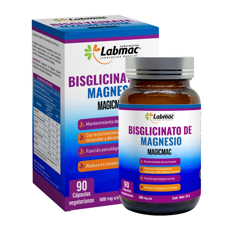 BISGLICINATO DE  MAGNESIO MAGICMAC CAPSULAS 600 mg FRASCO X 90