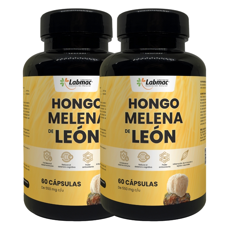 2 HONGO MELENA DE LEON CAPSULAS 550 mg ENVASE X 60 U