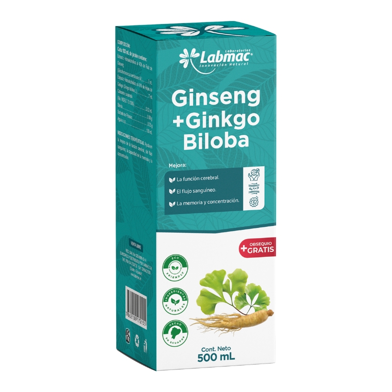GINSENG GINKGO BILOBA JARABE 500 ML