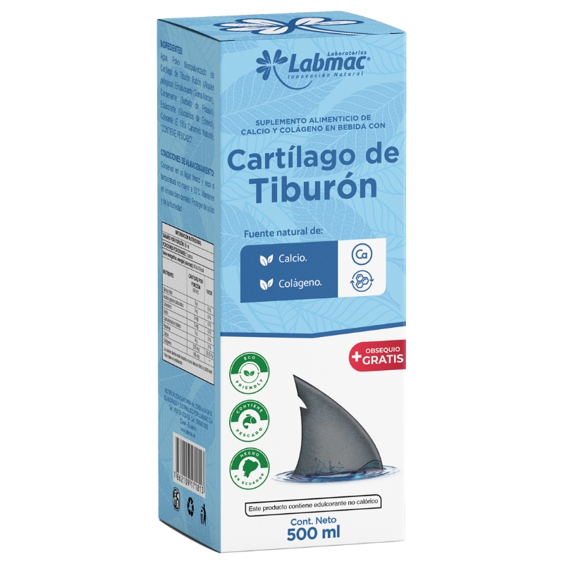 CALCIO Y COLÁGENO CARTILAGO DE TIBURON 500 ML