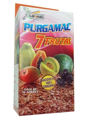 PURGAMAC 7 FRUTAS CAJA X 36 SOBRES 20 G C/U