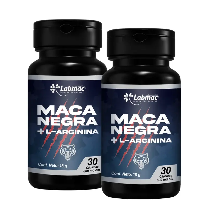 2 MACA NEGRA+ L-ARGININA CÁPSULAS 600 mg ENVASE X 30