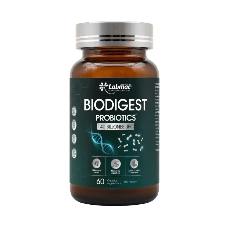 BIODIGEST PROBIOTICS CAPSULAS 500 mg ENVASE X 60 U