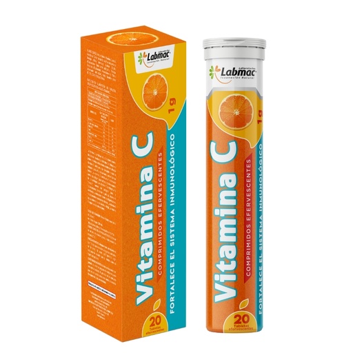 [PTL-A093] VITAMINA C TABLETAS EFERVESCENTES 1g ENVASE X 20 U