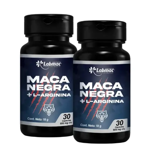 [WKIT-0066] 2 MACA NEGRA+ L-ARGININA CÁPSULAS 600 mg ENVASE X 30