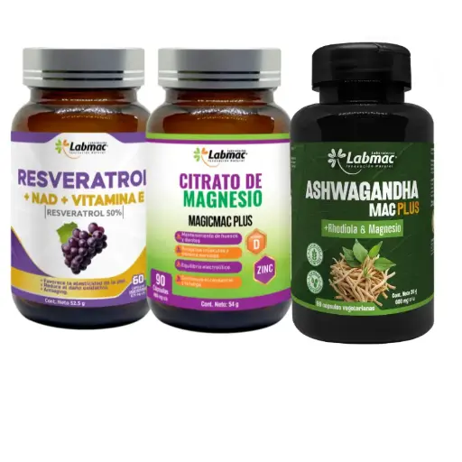 [WKIT-0080] 1 MAGIMAC PLUS+ 1 ASHWAGANDHA MAC+ 1 RESVERATROL