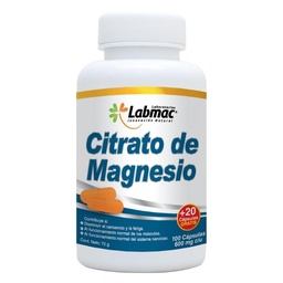 [PDT-0050] CITRATO DE MAGNESIO CAPSULAS DE 600 mg ENVASE X 120