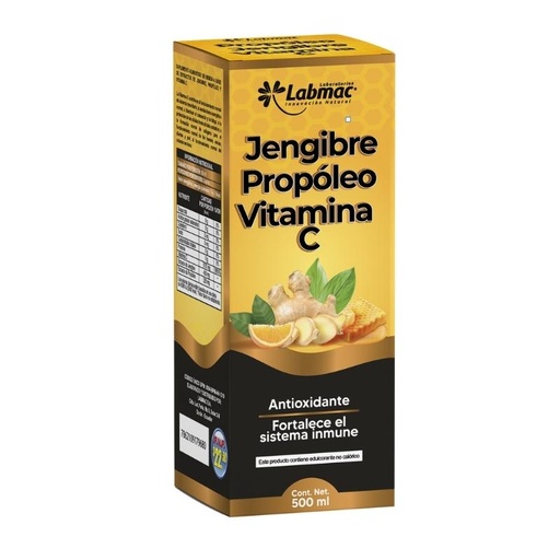 [PTL-A022] JENGIBRE + PROPÓLEO + VITAMINA C JARABE FRASCO X 500 mL