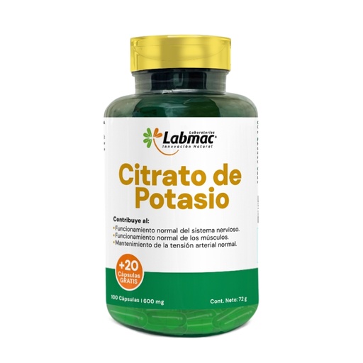 [PTL-A052] CITRATO DE POTASIO CAPSULA 600 mg ENVASE X 120 U