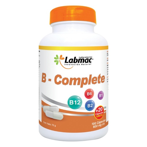 [PTL-A053] B-COMPLETE CAPSULAS 600 mg ENVASE X 120 U